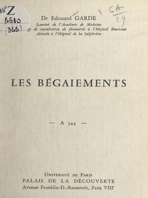 cover image of Les bégaiements